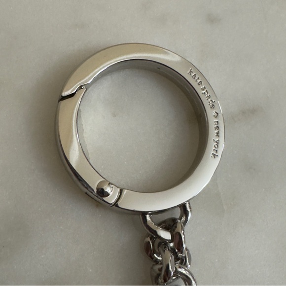 Women’s KATE SPADE Leather navy purple Key Chain fob Owl NightCap - Picture 5 of 6